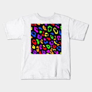 Leopard Print Rainbow Kids T-Shirt